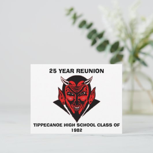 555, TIPPECANOE MIDDELBARE SCHOOL KLASSE VAN 1982, UITNODIGING BRIEFKAART (Staand voorkant)