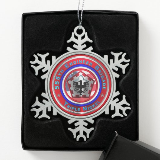 555E ENGINEER BRIGADE TIN SNEEUWVLOK ORNAMENT (Kistje)