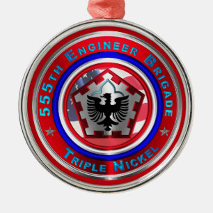 555STE GENIEBRIGADE METALEN ORNAMENT