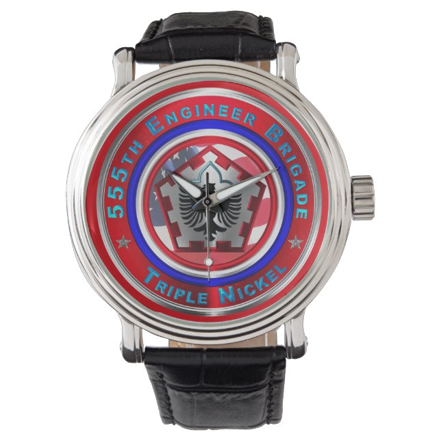 555th Brigade Genie “Triple Nickel” Horloge (Voorkant)
