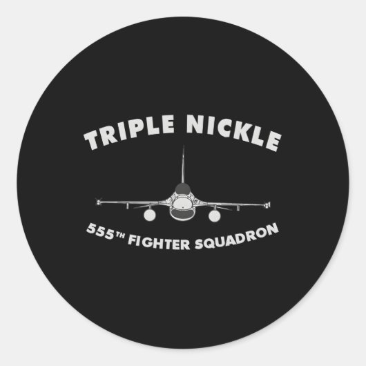 555th Fighter Squadron The Triple Nickle Ronde Sticker (Voorkant)