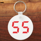 55 55 rode alarmklok digitaal getal sleutelhanger (Voorkant)