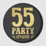 55 55e Birthday Circle Magneet<br><div class="desc">55-partijenbemanningen 55th Birthday Group Friends Family Design Gift Circle Magnet Classic Collectie.</div>