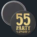 55 55e Birthday Circle Magneet<br><div class="desc">55-partijenbemanningen 55th Birthday Group Friends Family Design Gift Circle Magnet Classic Collectie.</div>