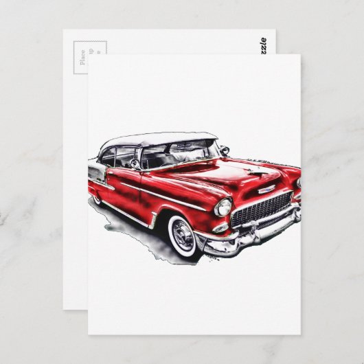 55 Chevy Briefkaart (Voorkant / Achterkant)