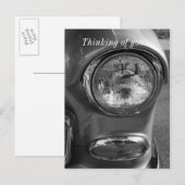 55 Chevy Headlight Grayscale Briefkaart (Voorkant / Achterkant)