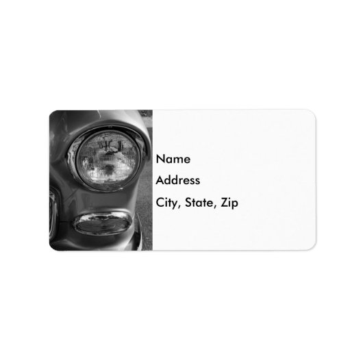 55 Chevy Headlight Grayscale Etiket (Voorkant)