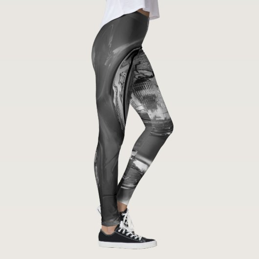 55 Chevy Headlight Grayscale Leggings (Rechts)