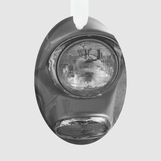 55 Chevy Headlight Grayscale Ornament (voorkant)
