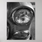 55 Chevy Headlight Grayscale Poster (Voorkant)