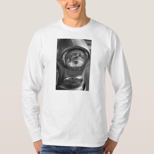 55 Chevy Headlight Grayscale T-shirt (Voorkant)