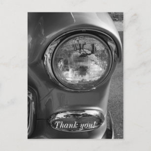 55 Chevy Koplamp Grayscale Briefkaart