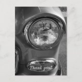 55 Chevy Koplamp Grayscale Briefkaart (Voorkant)