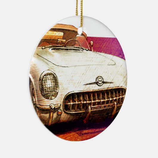 55 Corvette schilderij Keramisch Ornament (Rechts)