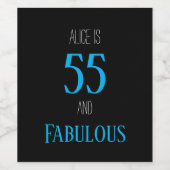 55 en fabulair wijnetiket wijn etiket (Enkel label)