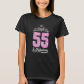 55 en Fabulous 55th Birthday Diamond Crown Women T-shirt (Voorkant)