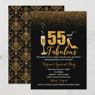 55. en Fabulous Birthday Invitation for Women Kaart