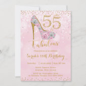 55 en Fabulous High Heel Diamonds 55e verjaardag Kaart (Voorkant)