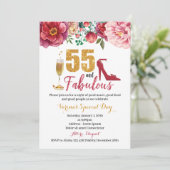 55 en fantastische verjaardagsuitnodiging voor vro kaart (Staand voorkant)