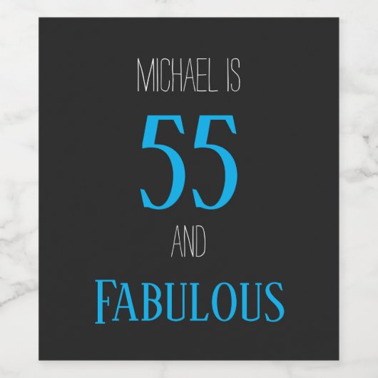  55 en geweldig wijn etiket (Enkel label)