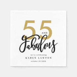 55 en geweldige gouden verjaardagsfeestjes servet