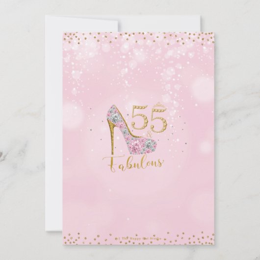55 fantastische hoge hakken bubbelig 55 verjaardag kaart (Achterkant)