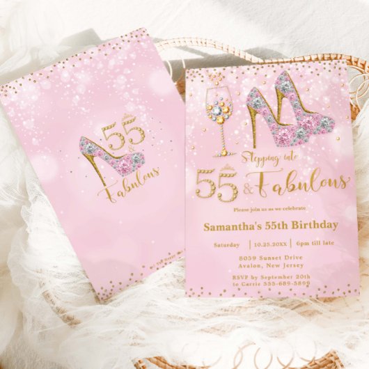 55 fantastische hoge hakken bubbelig 55 verjaardag kaart