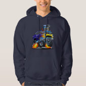 55 Funny Car Flaming Drag Track Beast Hoodie (Voorkant)