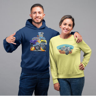 55 Funny Car Flaming Drag Track Beast Hoodie