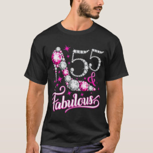 55 Geboortedag. 55 en Fabulous dams, dames en here T-shirt