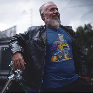 55 Grappige Auto Vlammende Drag Track Beest T-shirt