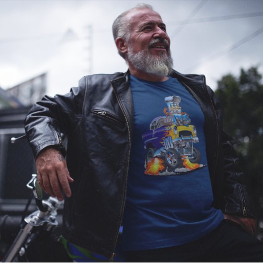 55 Grappige Auto Vlammende Drag Track Beest T-shirt