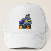 55 Grappige Auto Vlammende Drag Track Beest Trucker Pet (Voorkant)