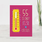 55 In Celsius - Verjaardag Kaart (Voorkant)