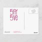 55-inch hot-roze Briefkaart (Achterkant)