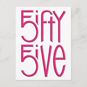 55-inch hot-roze Briefkaart