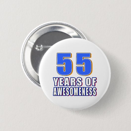 55 jaar bewustwording ronde button 5,7 cm (Voorkant /achterkant)