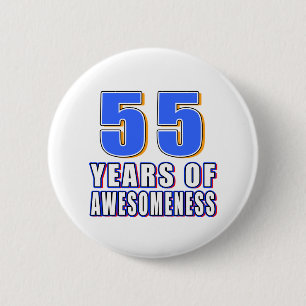 55 jaar bewustwording ronde button 5,7 cm