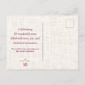 55 jaar Bloemen Bloemlinnen 55ste verjaardag Aankondigingskaart (Achterkant)