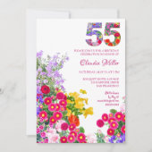 55 jaar Elegante Tuinbloem – 55ste verjaardag Kaart (Voorkant)