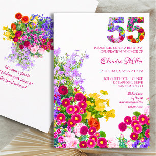 55 jaar Elegante Tuinbloem – 55ste verjaardag Kaart