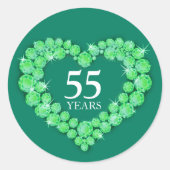 55 jaar Emerald Anniversary Heart sticker (Voorkant)
