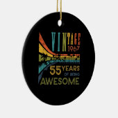 55 jaar  geboortedag 1967 55e verjaardag keramisch ornament (Rechts)