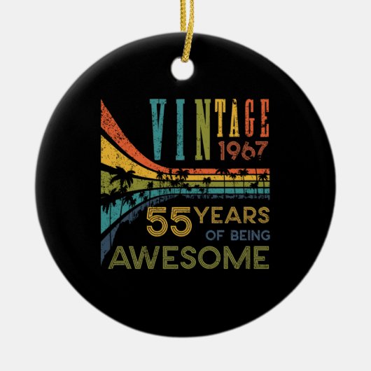 55 jaar  geboortedag 1967 55e verjaardag keramisch ornament (Voorkant)