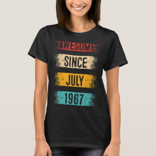 55 jaar Geweldige sinds juli 1967 55e verjaardag T-shirt