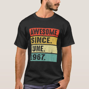 55 jaar Geweldige sinds juni 1967 55e verjaardag T-shirt