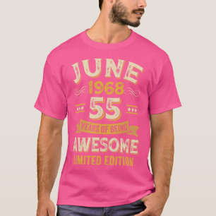 55 jaar Geweldige Vintage juni 1968 55e verjaardag T-shirt