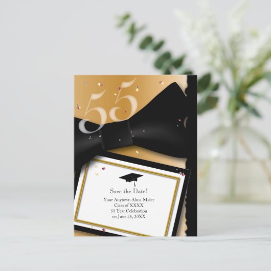  55 jaar klasse reünie Save the Date Aankondigingskaart (Staand voorkant)