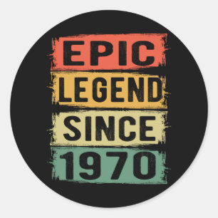 55 jaar oud Bday 1970 Epic Legend 55e verjaardag Ronde Sticker