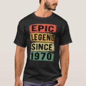 55 jaar oud Bday 1970 Epic Legend 55e verjaardag T-shirt (Voorkant)